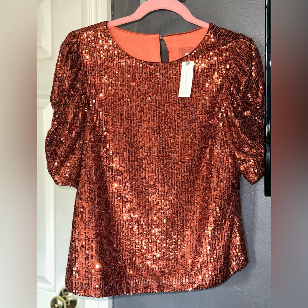 🖤 NWT Anthropologie lined sequin top